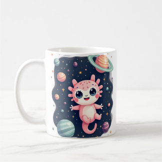 Caneca De Café Axolote Galáctico Espaço Cósmico Kawaii - Espaço F
