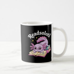 Caneca De Café Axolote lê readsolotl leitura engraçada fofa kawai