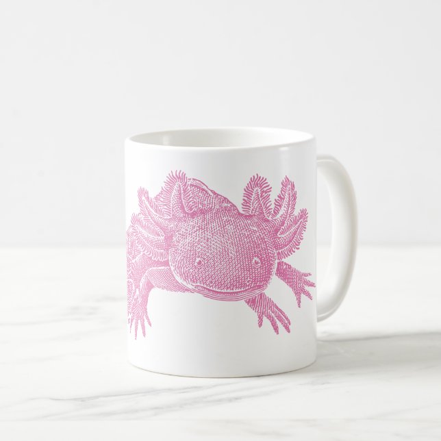 Caneca de Café Axolote - ROSA (Frente Esquerda)