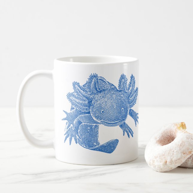Caneca De Café Axolotl Coffee Mug - BLUE (Com Donut)