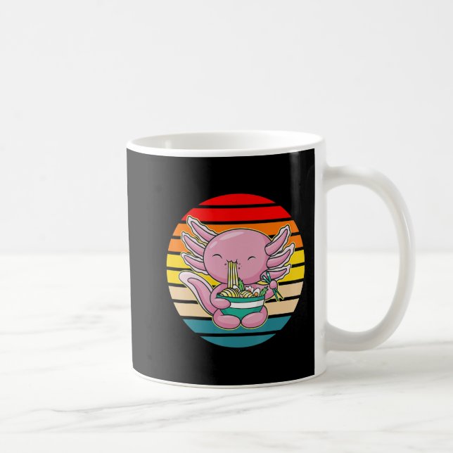 Caneca De Café Axolotl Eating Ramen Kawaii Anime Japonês Comida K (Direita)