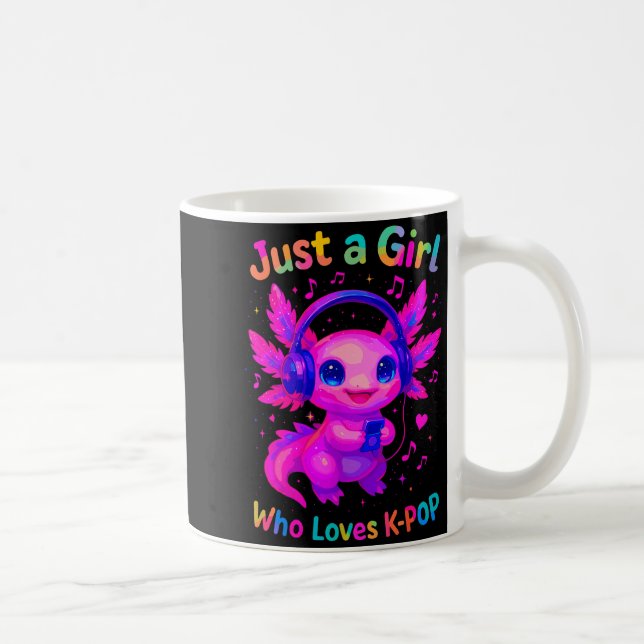 Caneca De Café Axolotl Just A Girl Who Loves K-p  (Direita)