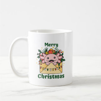 Caneca De Café Axolotl - Letra de Natal Axolotls