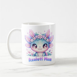 Caneca De Café Axolotl Mom Cute Kawaii Axolotl Flower Crown Coffe