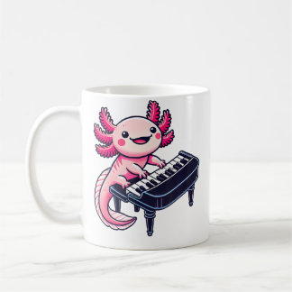 Caneca De Café Axolotl Playing Piano Axolotls Musician Music