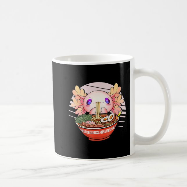 Caneca De Café Axolotl Ramen Noodles Japonês Kawaii Anime Otaku (Direita)