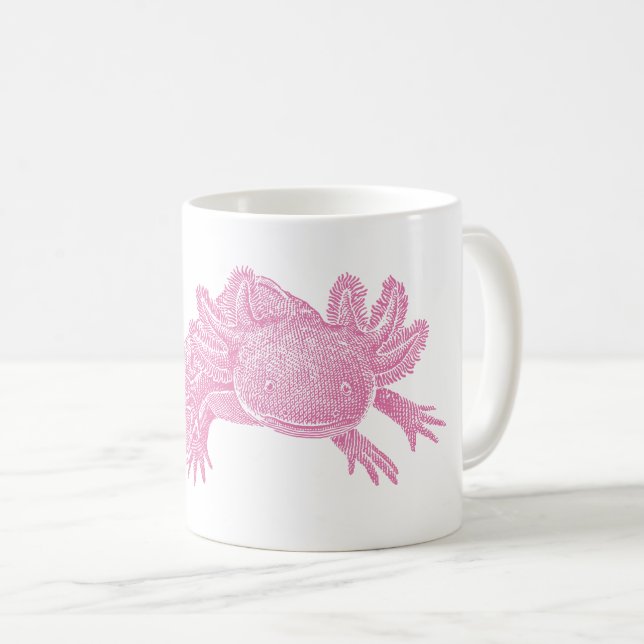 Caneca de Café Axolotl - ROSA (Frente Esquerda)