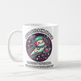 Caneca De Café Axolotls in Space: Gravity Opcional Cuteness Manda