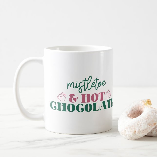 Caneca De Café Azevinho & Chocolate Quente - Natal (Com Donut)