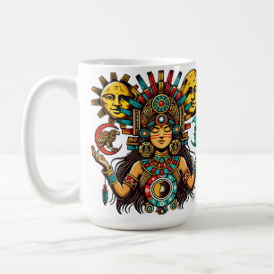 Caneca De Café Aztec Índia, princesa moda-sol Arte popular