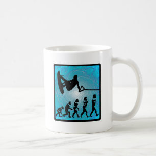Caneca De Café Azuis da evolução de Wakeboard
