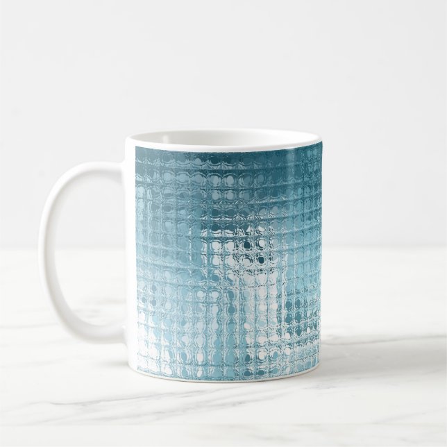 Caneca De Café Azul Abstrato Elegante: Fundo Bonito (Esquerda)