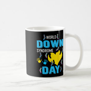 Caneca De Café Azul Amarelo 21 Síndrome Mundial para Baixo Consci