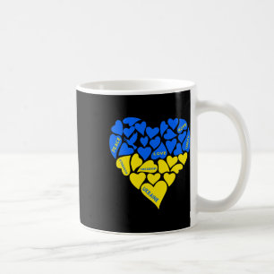 Caneca De Café Azul Amarelo Paz Pombo Coração Ucrânia Esperança A