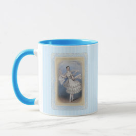 Caneca de Café Azul Aqua Soft Ballerina Vintage