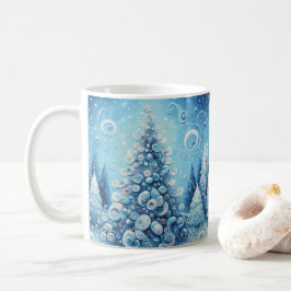 Caneca De Café Azul-árvore de Natal Impressionante e Impressionan