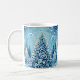 Caneca De Café Azul-árvore de Natal Impressionante e Impressionan