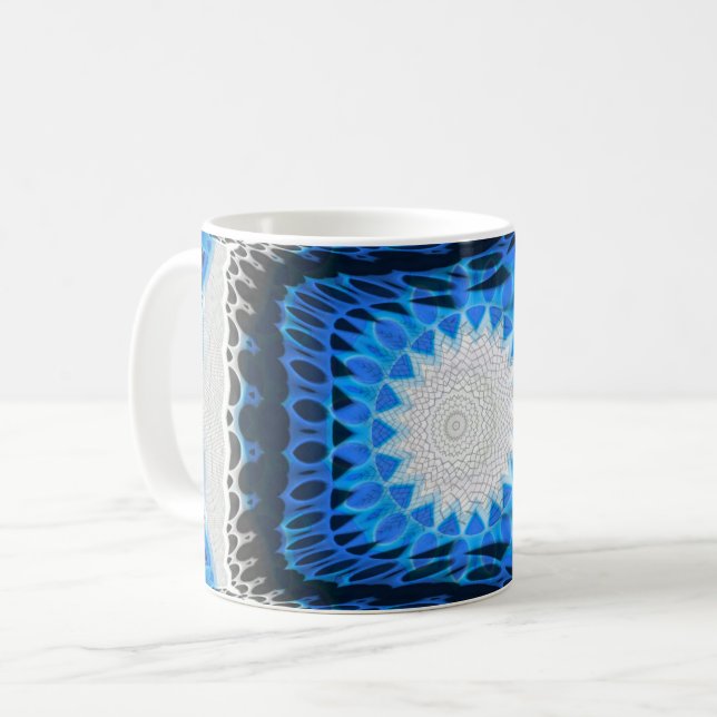 Caneca De Café Azul atômico (Frente Esquerda)