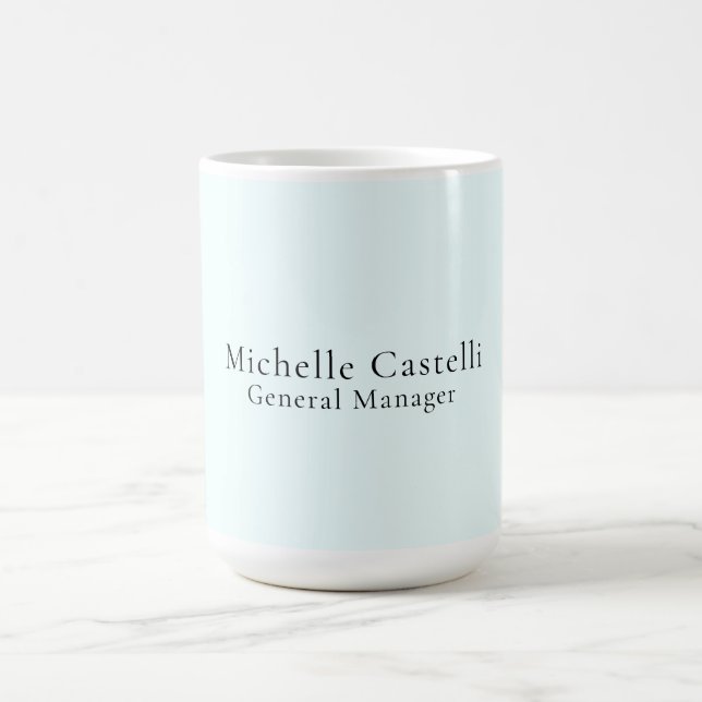Caneca De Café Azul Azure Profissional Único Clássico Simples (Centro)