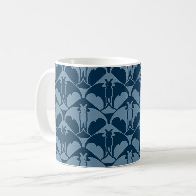 Caneca de Café Azul Batty (Frente Esquerda)