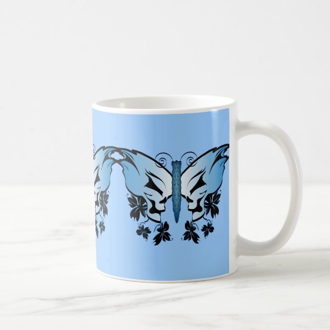 Caneca De Café Azul borboleta (Direita)