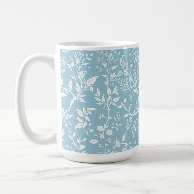 Caneca de Café Azul Botânico (Esquerda)