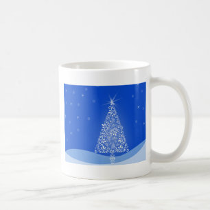Caneca De Café Azul Branca, Árvore de Natal Meritíssimo, Estrelas
