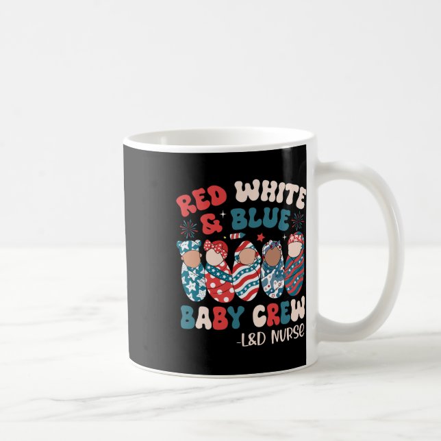 Caneca De Café Azul branco-branco vermelho-torrado retrô (Direita)