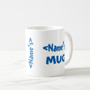 Caneca De Café Azul branco personalizado do trio conhecido