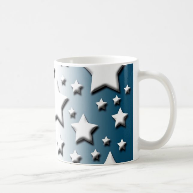 Caneca De Café Azul branco vermelho (Direita)