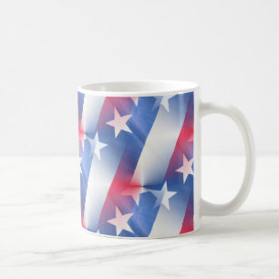 Caneca De Café azul branco vermelho