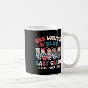 Caneca De Café Azul branco vermelho retroativo