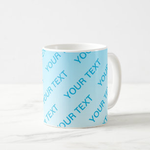 Caneca De Café Azul Céu (cor mutável!) Ombre & Padrão de Texto