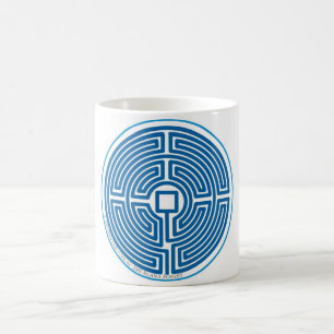 Caneca De Café azul chinês do labirinto do eco