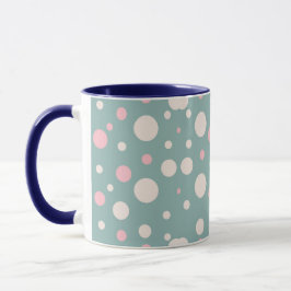 Caneca de Café Azul com Bolinhas