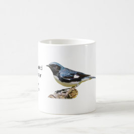 Caneca de café azul com gargalo preto