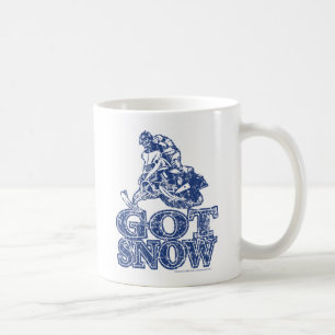 Caneca De Café Azul com neve e neve