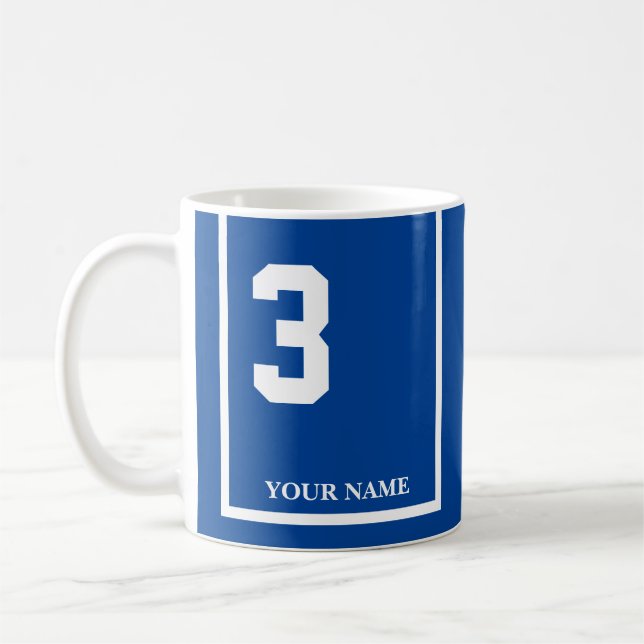 Caneca De Café Azul com pasta branca 3 selada personalizada (Esquerda)