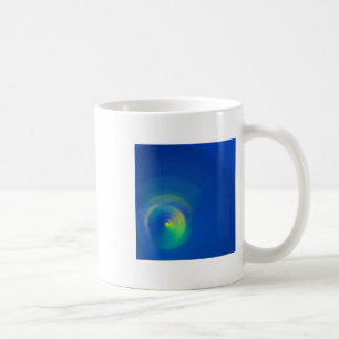 Caneca De Café Azul Com Um Pincel Abstrato Amarelo Claro 2