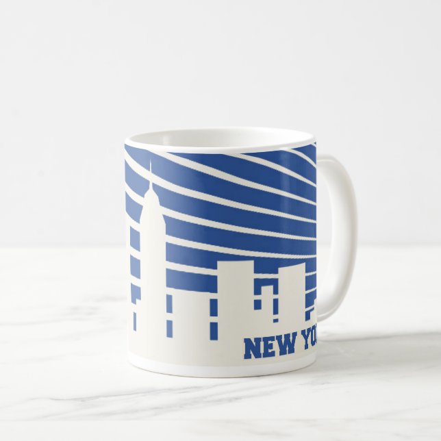 Caneca De Café Azul da Nova Iorque (Frente Esquerda)
