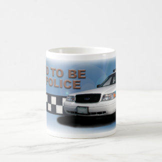 Caneca De Café Azul da polícia de Checkerband do pelotão