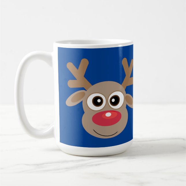 Caneca De Café Azul de Cartoon de Rebelde-Cute de Natal (Esquerda)