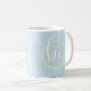 Caneca De Café Azul de citação inspiracional moderno Seja Legal