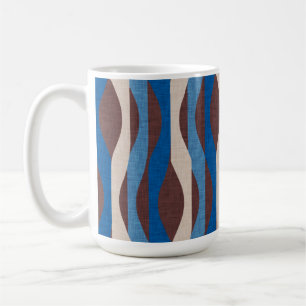 Caneca De Café Azul de Stripe de Mod