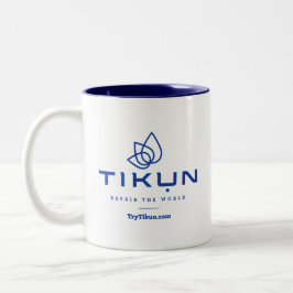 Caneca de café azul de Tikun