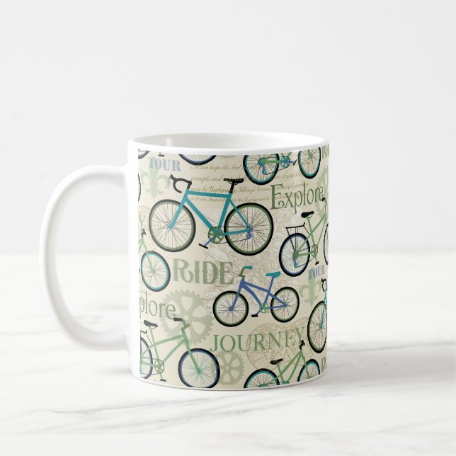 Caneca De Café Azul de Viagem Bicicleta (Esquerda)