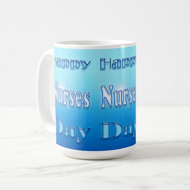 Caneca de Café Azul do Dia das Enfermeiras (Frente Esquerda)