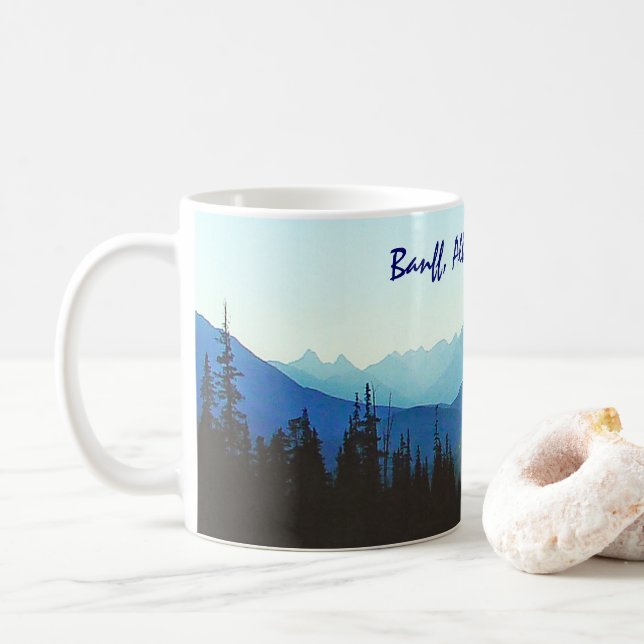 Caneca De Café Azul do jaspe de Banff (Com Donut)