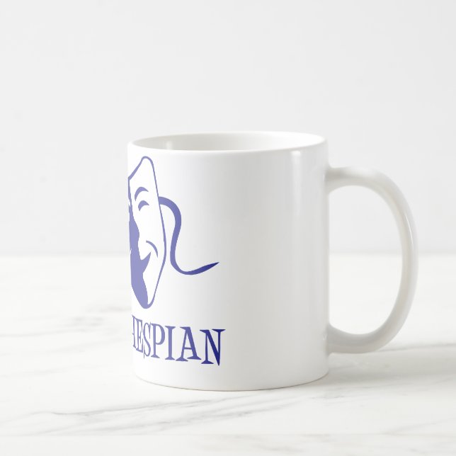 Caneca De Café azul do thespian (Direita)