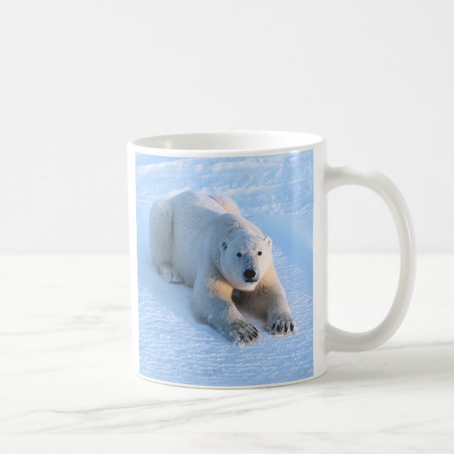 Caneca De Café Azul do urso polar (Direita)